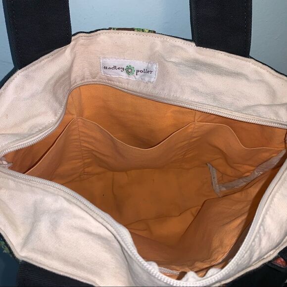 Hadley Pollet Tote RARE quilted leaf pattern - Picture 2 of 6